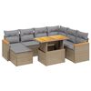 vidaXL 8-tlg. Garten-Sofagarnitur mit Kissen Beige Poly Rattan