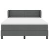vidaXL Boxspringbett mit Matratze Dunkelgrau 140 x 190 cm Stoff