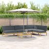 vidaXL Sofa Set mit Kissen Uni 5 pcs Anthrazit Massivholz Akazie