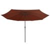 vidaXL Sonnenschirm mit Metall-Mast 390 cm Terrakotta