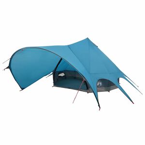 vidaXL Teepee Zelt f&uuml;r 7 Personen Blau und Grau 600 x 600 x 347 cm