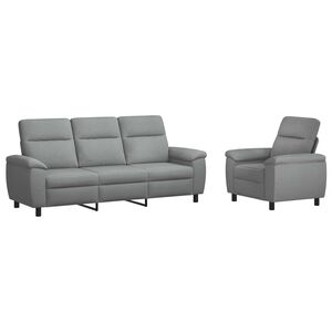 vidaXL Sofa-Set 2 pcs Hellgrau Stoff