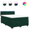 vidaXL Boxspringbett mit Matratze Dunkelgr&uuml;n 160x200 cm Samt