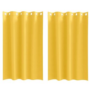 vidaXL Verdunkelungs-Vorh&auml;nge mit Ringen 2 pcs Senfgelb 175 x 140 cm