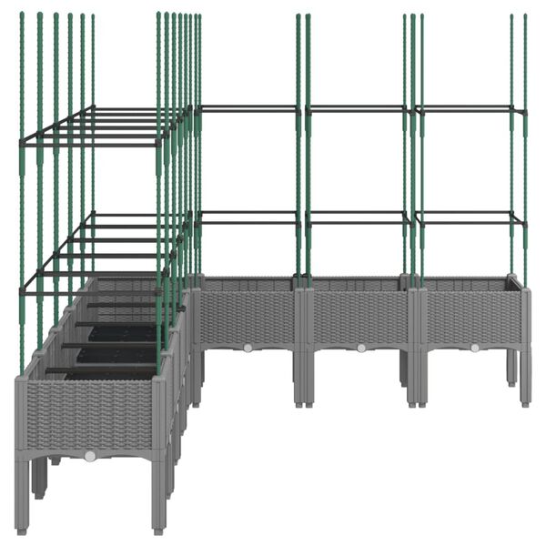 vidaXL Pflanzk&uuml;bel mit Rankgitter Hellgrau 200x160x142,5 cm PP