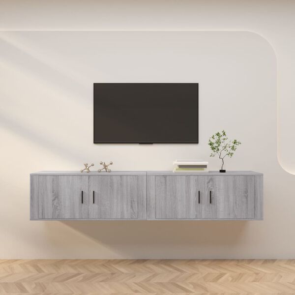 vidaXL TV-Wandschr&auml;nke 2 Stk. Grau Sonoma 100x34,5x40 cm