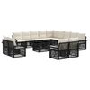vidaXL Gartensofa-set 14 stk. Schwarz und Cremewei&szlig; Poly-Rattan