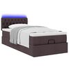 vidaXL Ottoman-Bett mit Matratze & LEDs Dunkelbraun 100x200 cm Stoff