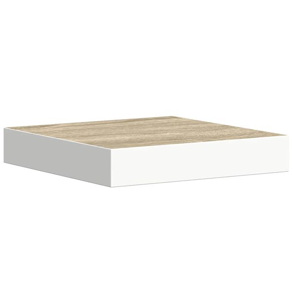 vidaXL Schweberegal Eichen-Optik und Wei&szlig; 23x23,5x3,8 cm MDF