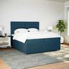 vidaXL Boxspringbett mit Matratze Blau 200x200 cm Samt