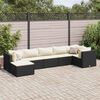 vidaXL 7-tlg. Garten-Lounge-Set mit Kissen Schwarz Poly Rattan