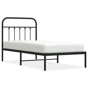 vidaXL Bettgestell mit Kopfteil Metall Schwarz 80x200 cm
