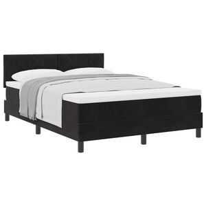 vidaXL Boxspringbett mit Matratze Schwarz 140 x 200 cm Samt