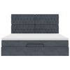 vidaXL Ottoman-Bett mit Matratzen & LEDs Dunkelgrau 160x200 cm Samt