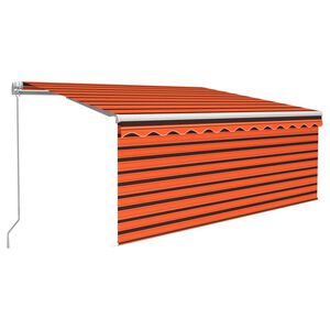 vidaXL Markise Manuell Einziehbar mit Rollo & LED 3x2,5 m Orange Braun