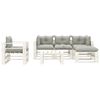 vidaXL 6-tlg. Garten-Lounge-Set Paletten mit Kissen in Taupe Holz