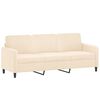 vidaXL 3-Sitzer-Sofa mit Hocker Creme 180 cm Samt