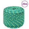 vidaXL Bootsseil Gr&uuml;n 14 mm 25 m Polypropylen