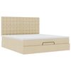 vidaXL Ottoman-Bett mit Matratze & LEDs Creme 180x200 cm Stoff