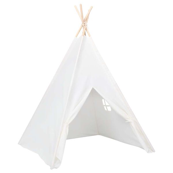 vidaXL Kinder Tipi-Zelt mit Tasche Pfirsichhaut Weiß 120x120x150 cm