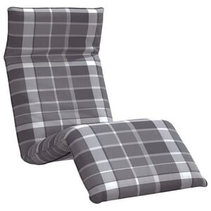 vidaXL Sonnenliege Klappbar Grau Karomuster 175x54x8,5cm Oxford-Gewebe