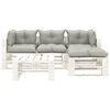 vidaXL 5-tlg. Garten-Lounge-Set Paletten mit Kissen in Taupe Holz