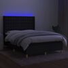 vidaXL Boxspringbett mit Matratze & LED Schwarz 140x190 cm Stoff