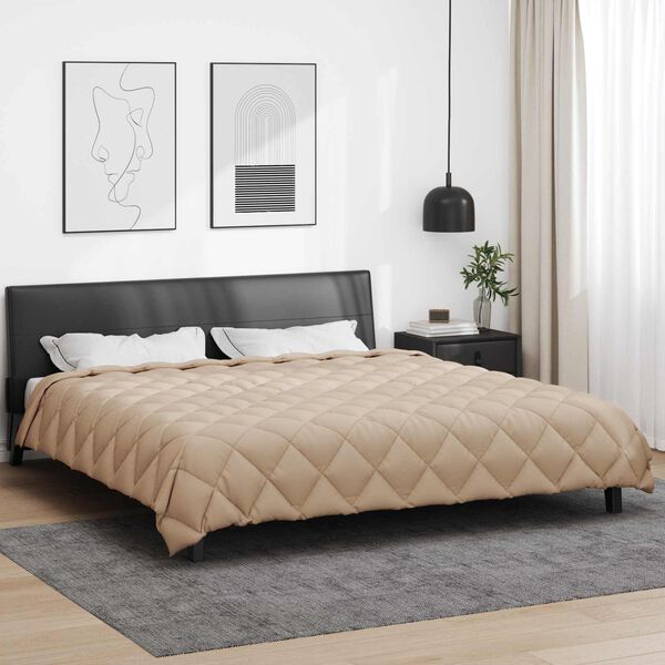 vidaXL Winterbettdecke Taupe 240 x 200 cm Mikrofaser
