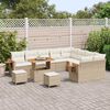 vidaXL Garten-Sofa-Set mit Kissen mit Speicher Beige Poly Rattan