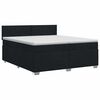 vidaXL Boxspringbett mit Matratze Schwarz 200 x 200 cm Stoff