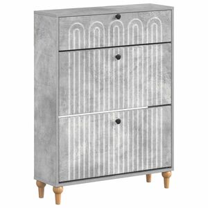 vidaXL Schuhschrank ALKMAAR 78 x 24 x 103 cm Holzwerkstoff Betongrau