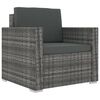 vidaXL 8-tlg. Garten-Lounge-Set mit Auflagen Poly Rattan Grau