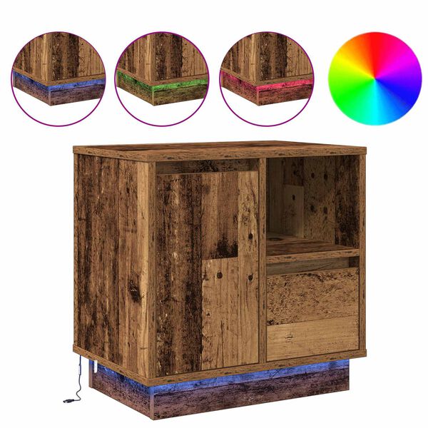 vidaXL Nachttisch 2 pcs Altholz 50 x 34,5 x 50 cm Holzwerkstoff