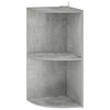 vidaXL Eckregal 2 Ebenen 31,5 x 31 x 66 cm Holzwerkstoff Betongrau