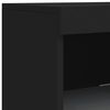 vidaXL Sideboard mit LED-Leuchten Schwarz 181,5x37x100 cm