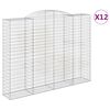 vidaXL Gabionen mit Hochbogen 12 Stk 300x50x220/240cm Verzinktes Eisen