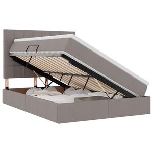 vidaXL Aufbewahrungsbett mit Matratze Taupe 140 x 190 cm Polyester
