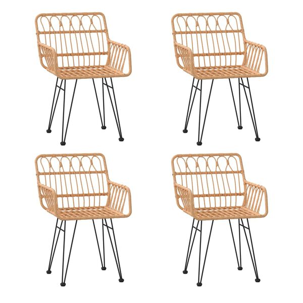 vidaXL 5-tlg. Garten-Essgruppe Poly Rattan