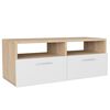 vidaXL TV-Schrank Holzwerkstoff 95x35x36 cm Eiche und Wei&szlig;