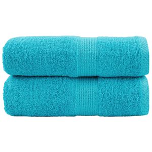 vidaXL Premium Waschhandt&uuml;cher SOLUND 2 St&uuml;ck T&uuml;rkis 30x30 cm 600 g/m&sup2;
