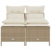 vidaXL 4-tlg. Garten-Sofagarnitur mit Kissen Beige Poly Rattan