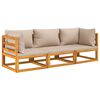 vidaXL 3-tlg. Garten-Lounge-Set mit Taupe Kissen Massivholz