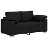 vidaXL Sofa 3 pcs Schwarz 219 x 80 x 82 cm Leinenmischgewebe
