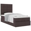 vidaXL Ottoman-Bett mit Matratze Dunkelbraun 90x200 cm Stoff