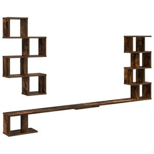 vidaXL Wandmontiertes TV-Regal Raucheiche 200 x 15 x 94 cm