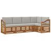 vidaXL Outdoor-Sofagarnitur 5 stk. Nat&uuml;rlich und Hellgrau Polyester