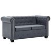 vidaXL Chesterfield Sofagarnitur Kunstleder in Wildleder-Optik Grau