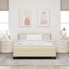 vidaXL Boxspringbett mit Matratze mit LED Creme 140 x 190 cm Stoff