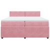 vidaXL Boxspringbett mit Matratze Rosa 200x200 cm Samt