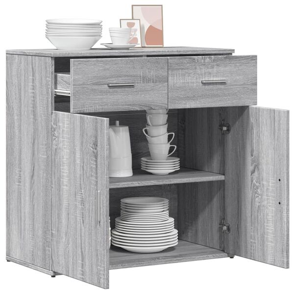 vidaXL Sideboard Grau Sonoma 79x38x80 cm Holzwerkstoff